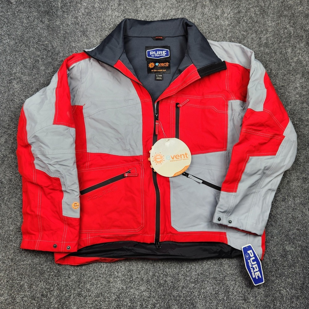 Pure Polaris Octane Jacket Mens Large‎ Red Gray EVent Snowmobile 2000s